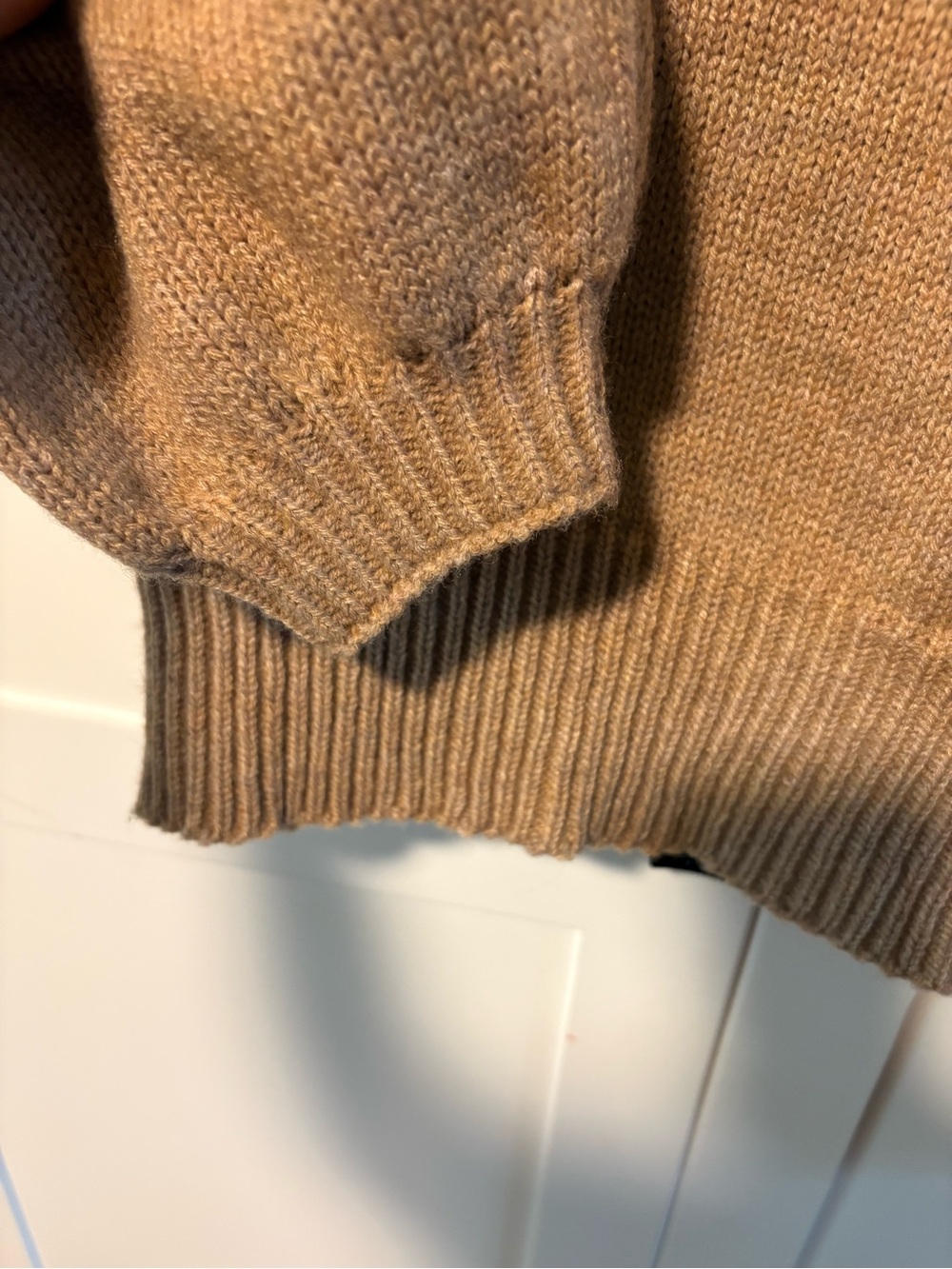 Alice Blue Camel Flower-Appliqué Crewneck Sweater - Picture 7 of 8